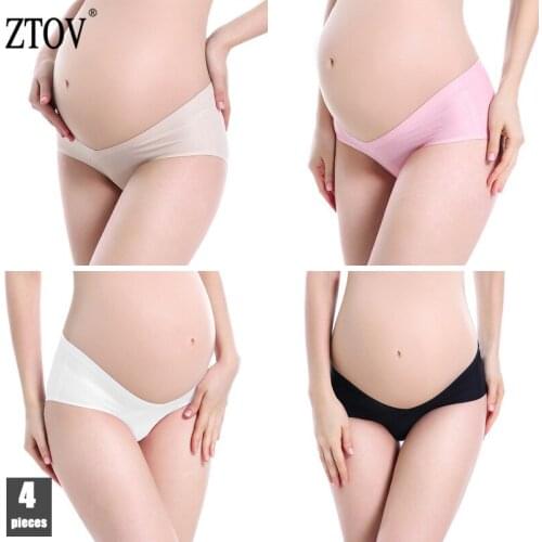 4Pcs/lot Maternity Panties V-shaped Maternity Underwear Belly Support Panty Seamless Clothes for Pregnant Women Intimates Panty
