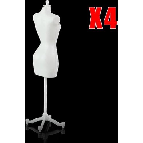4 Pcs/lot Doll Accessories Display Holder Dress Clothes Clothing Gown Garment Mannequin Model Stand For Dress Doll DIY