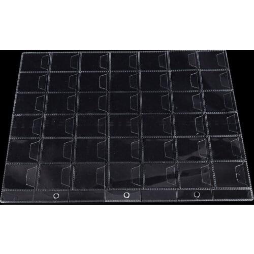 42 Pockets Plastic Coin Holders Storage Collection Money Album Case 255mmX223mm