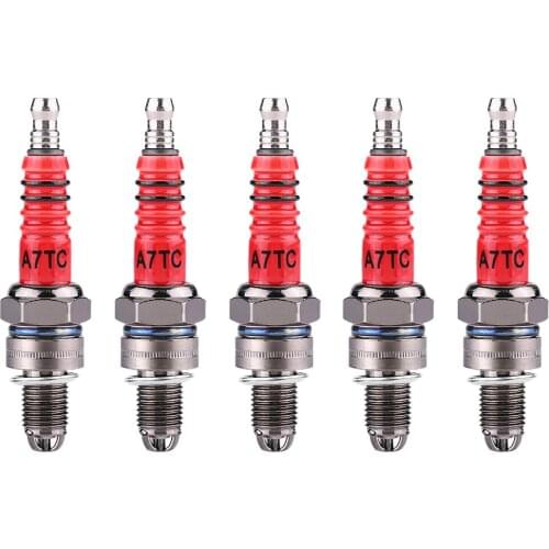 5Pcs 71mm high performance Racing Spark Plug with 3 Electrode for Scooter ATV Quads GY6 50CC 125CC 150CC engine