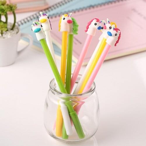 50PCS Cartoon Neutral Pen Signature Pen Student Office Neutral Pen Writing Tool Black 0.5mm Korean Stationery Office Accessories