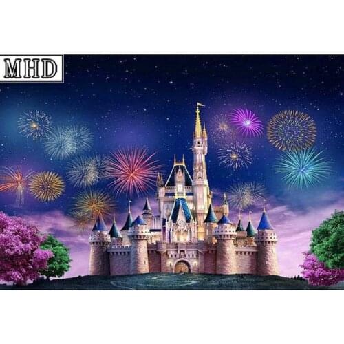 Full square drill 5d diy diamond painting castle paradise 3d diamond embroidered diamond mosaic home decor kit