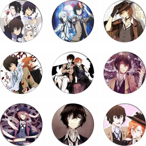 Bungo Stray Dogs Dazai Osamu Cosplay Badge Edogawa Ranpo Brooch Bag Pins Nakajima Atsushi Collection Badges for Backpacks