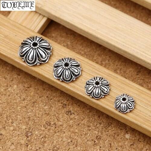 Handmade 925 Silver Beads Cap Jewelry Findings Flower Bead Cap Pure Silver Jewelry Accessories Bead Cap