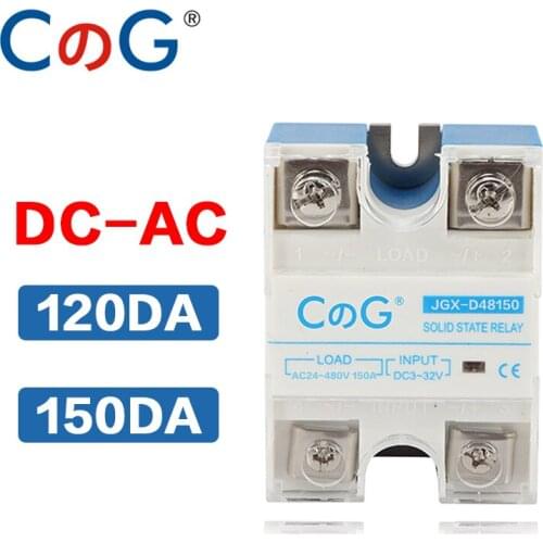 CG NEW 120A 150A DA Single Phase DC Control AC Heat Sink 24-480VAC To 3-32VDC SSR-120DA Solid State Relay With Plastic Cover