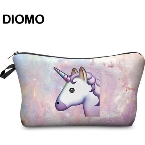 DIOMO Unicorn Bag Printing Women Makeup Bag Organizer Hand Bag
