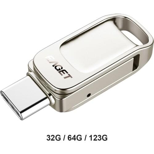 EAGET CU31 3 in 1 USB Flash Drive 32/64/128GB Portable USB 3.1 Type-C USB 3.0 OTG Pendrive Memory Storage Stick for Phone/Tablet