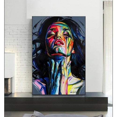 High quality Hand painted Street Graffiti Canvas painting Wall Art Abstract Pop Art Girls Canvas Painting Wall art picture gift