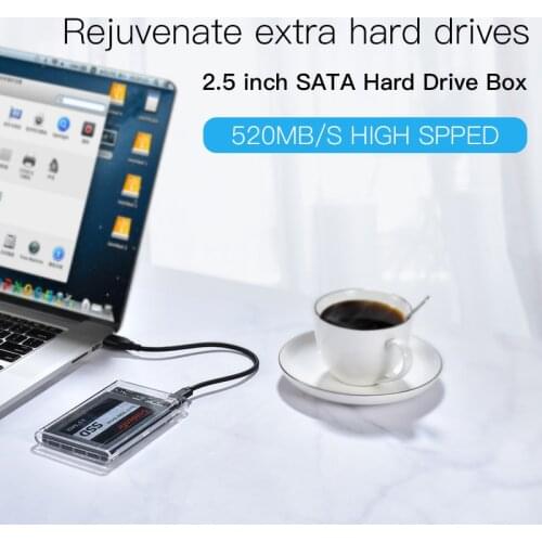 2.5 Inch HDD Enclosure SATA 3.0 to USB 3.0 5 Gbps 6TB Support UASP HD External Type C 3.1 SSD Hard Drive Case