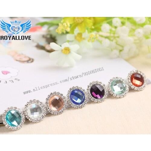 30Pcs/Set 20MM Flatback Rhinestone Round Buttons Diamond Acrylic Hair Flower Ribbon Wedding Decoration Crystal Accessorie button