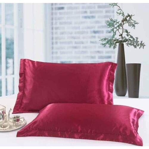 Lannidaa 2pcs Imitation Mulberry Silk Pillowcase High Quality Pillow Case Pillow Cover Silk Pillowcases 48x74cm 23 Colors Choose