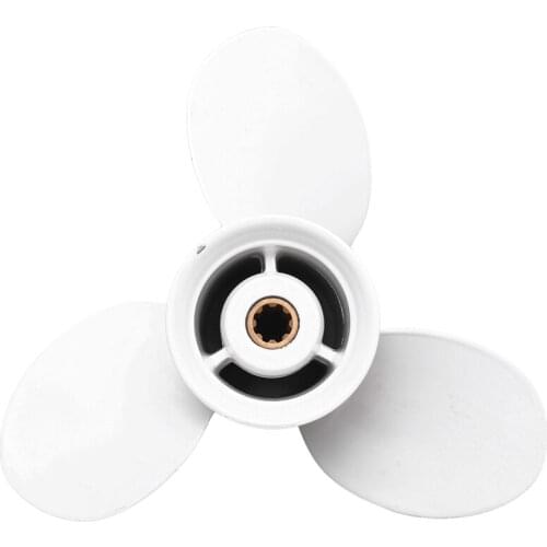 Ship Engine Outboard Propeller 3-Bladed Rotary Paddle 683-45941-00-El 9 1/4 X 12 For Yamaha 9.9-15Hp Aluminum 8 Spline Tooths Di