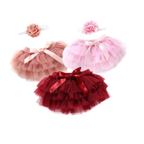 Cute Newborn Infant Baby Girls Layer Ballet Dance Pettiskirt Panties Dress Tutu Skirt 2pcs Baby Kids Girls Skirt Clothing Sets