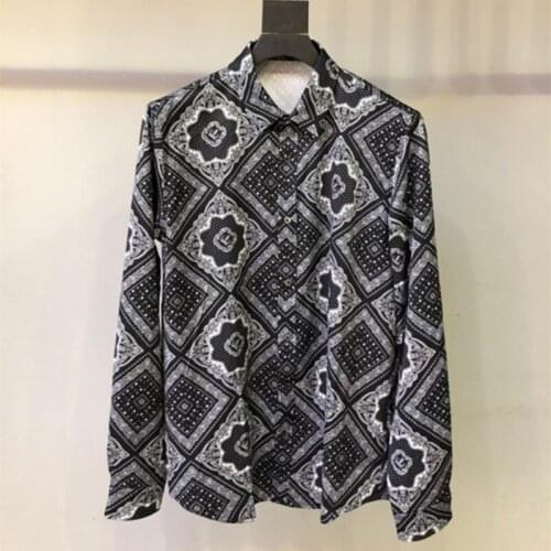 2021 Autumn Chic Mens printed Long sleeves Shirts High quality men shirt tops C343