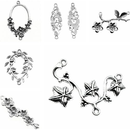 Sejuani diy charms for jewelry making kit pendant for bracelet jewelry accessories Oval Flower Earring Connector