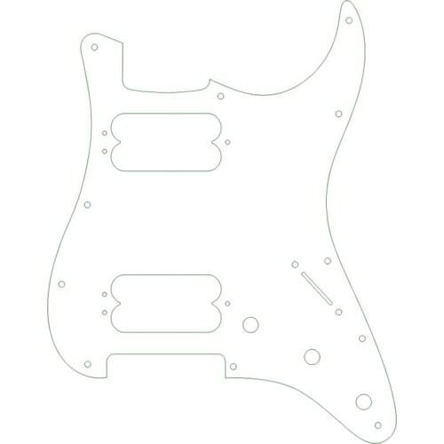 Quality Guitar Pickguard -For US 11 Screw Holes Player Startocaster Humbucker HH Scratch Plate, 3Ply White