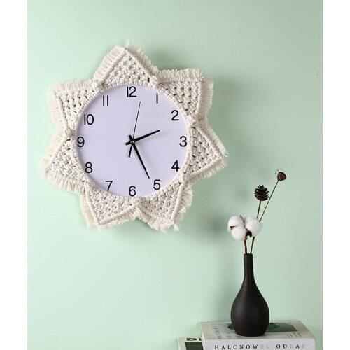 Nordic Creative Woven Wall Clock Simplicity Clock Decoration Homestay Wall Decoration Wall Clock Living Room Decoration