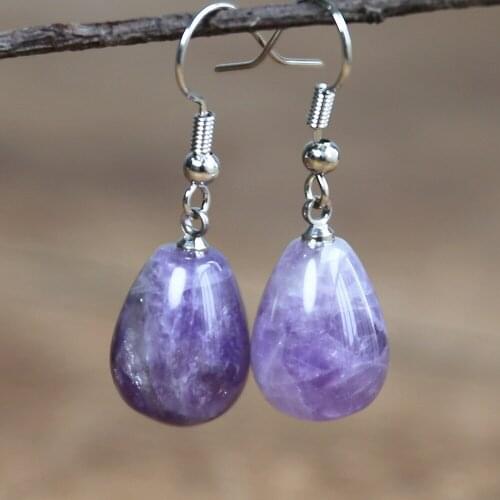 Natural Stone Crystal Drop Earrings for Women Fancy Drop Earring Elegant Dangle Earrings Bold Jewelry