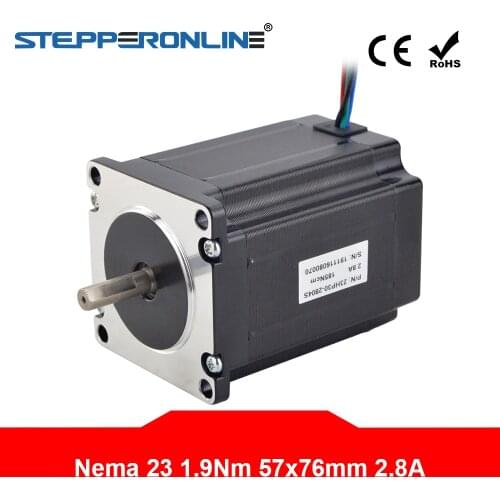 Nema 23 Stepper Motor 1.9 Nm 2.8A 57x57x76mm Stepping Motor 4 Wires 1.8deg for DIY CNC 3D Printer
