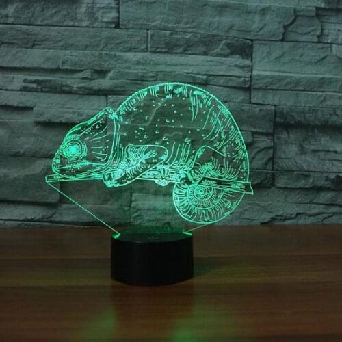 Night Table Lamp For Bedroom Gift Chameleon Led Creative 3d Nightlight Lovely cartoon childrens toys Desk Lamp