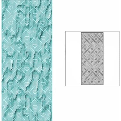 New Slim Spotted Heart Stitched Line Background Plate Craft Embossing 2021 Metal Cutting Dies for Scrapbooking Album Card Making