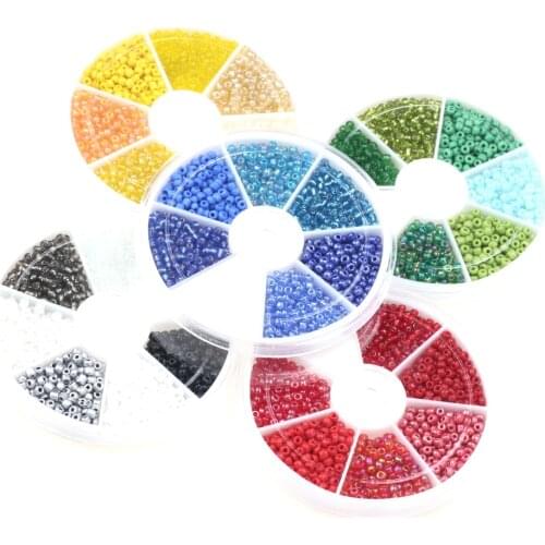 Olingart 3mm Glass Seed Beads Belt box set charm seed beads Crystal Spacer Beads For DIY Bracelet Necklace Jewelry Making