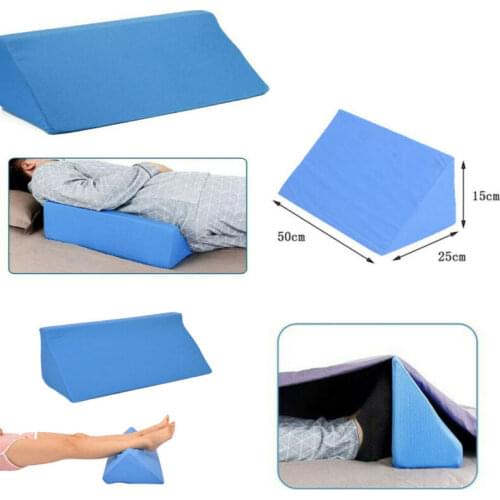 2020 Orthopedic Acid Reflux Bed Wedge Pillow Soft Leather Sponge Back Leg Elevation Cushion Pad Triangle Pillow Bedding 2 Color