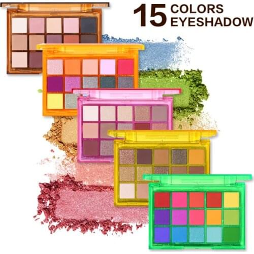 UCANBE Sweet Party Eyeshadow Pallete 15 Colors Neon Matellic Blendable Pigment Eyeshadow Powder Long-wearing Eye Makeup TSLM1