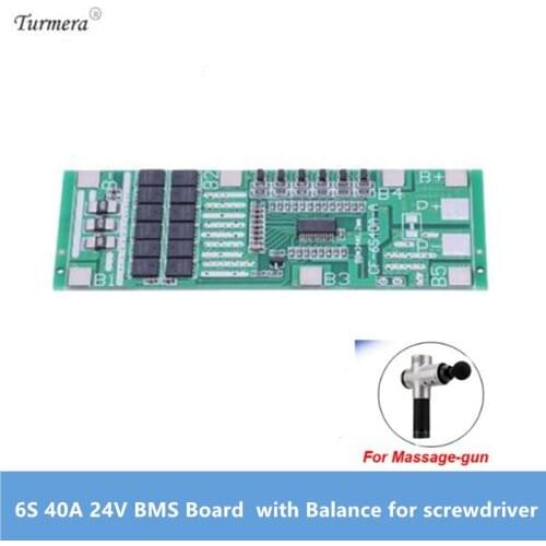 6S 40A 22V 24V BMS Board Battery Protection Board with balanced for Massage Gun tools screwdriver Solar lighting Integrated BMS