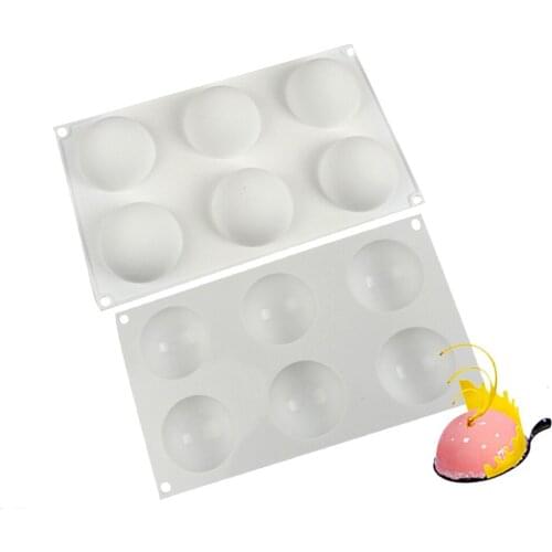 6 Holes Half Sphere Silicone Chocolate Mold Cake Jelly Pudding Dome Shape Mousse Pastry Cake Decorating Tools Baking Mould