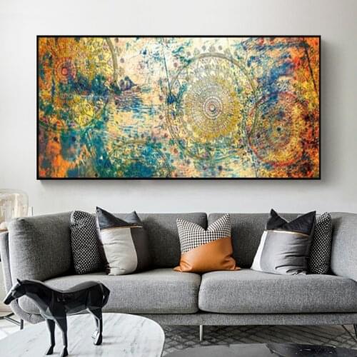 Mandala Colorful Vintage Art Ancient India on The Wall Art Canvas Posters and Prints on The Wall Art Pictures Home Decoration