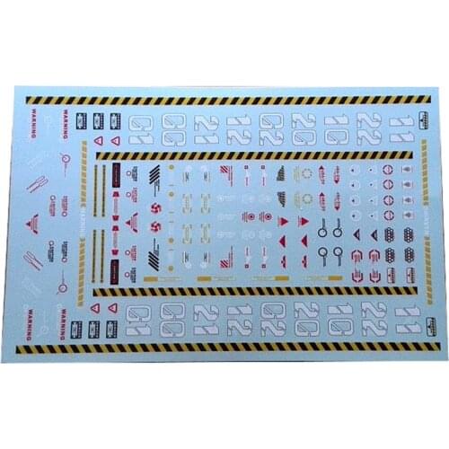 Safety Warning Decal Stickers for MECHANICAL CHAIN ACTION BASE Machine Nest For Gundam Model MSG Decals