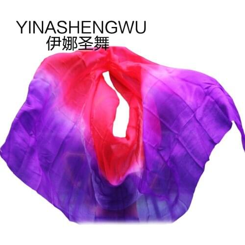 Belly Dance Props Women Belly Dance Silk Veils Belly Dance Veil For Girls Belly Dance Silk Veils red +purple