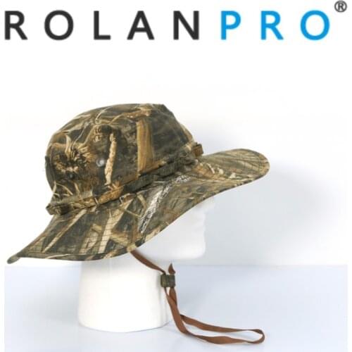 ROLANPRO Mountaineering Caps for Women Summer Mans Round Boonie Hats Military Camping Outdoor Camouflage Unisex Hat S Size