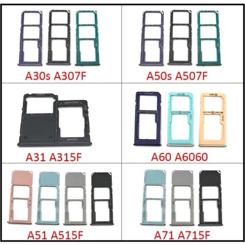 SIM Card Tray Slot SD Reader For Samsung A60 A30S A50S A31 A51 A71 Sim Tray Holder Repair Part For Samsung A30s A50s