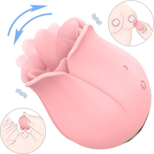 Sobbie Sex Toys For Women Vibrators Adult Games Super Vibration Tongue Licking G-Spot Clitoral Stimulation Imitation Rose Design