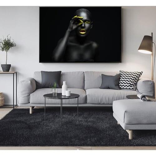 Modern African Girl Wall Paintings Print On Canvas Wall Art Prints Posters And Prints Black Model Decorative Pictures Wall Decor