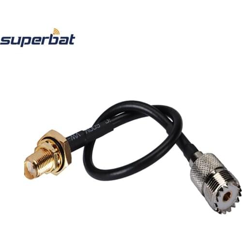 Superbat SMA Bulkhead Jack Female with O-ring to UHF Straight Jack Antenna Feeder Cable Assembly RG58 100cm