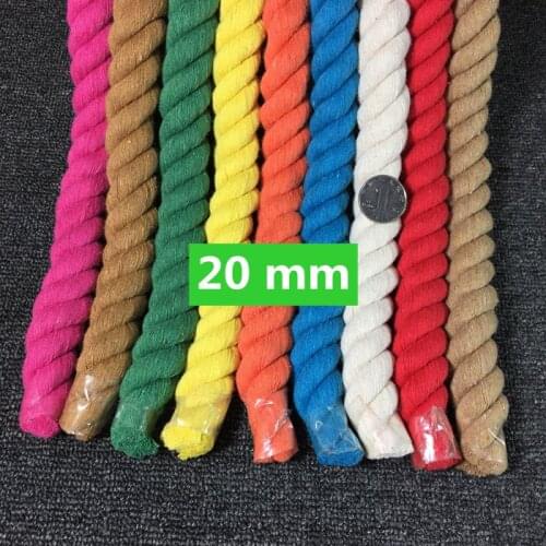 20mm handmade diy accessories three strands twisted rope cotton rope colored decorative design twist thick rope
