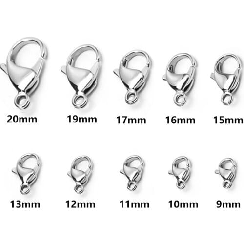 Vintage Stainless Steel Lobster Clasps Claw Clasps Hook For DIY Necklaces Finding Chain Bracelet Necklaces Jewelry Accessories