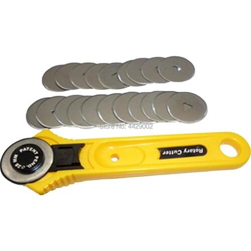 20pcs 28mm Rotary Cutter Spare Replacement Blades + 1pc 28mm Rotary Cutter Handle Quilters Sewing Fabric Leather Craft Vinyl Cut