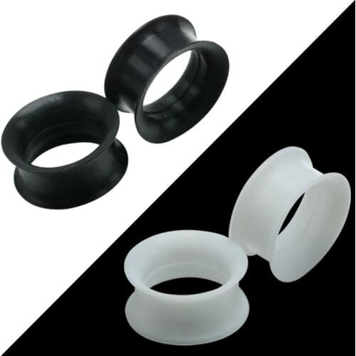 1 Pair Silicone Ear Plugs and Tunnels Piercing Expanders Ear Stretcher Gauged Earrings Women Men Body Jewelry
