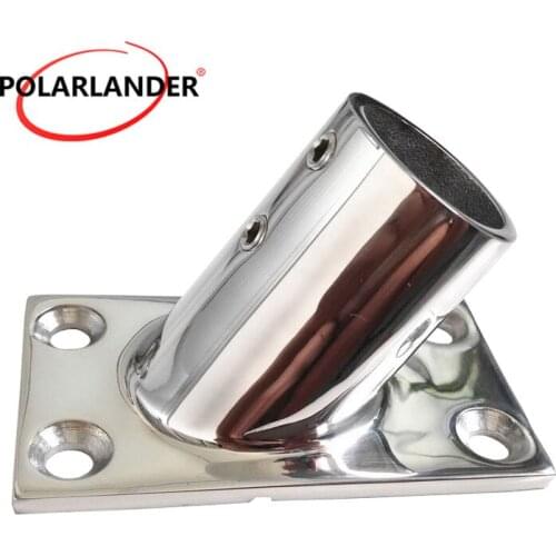 1 Pc Stainless Steel Hand Rail Fittings 60 Degree 22mm 7/8" Round Base Tube Base For Boat Marine Yachts