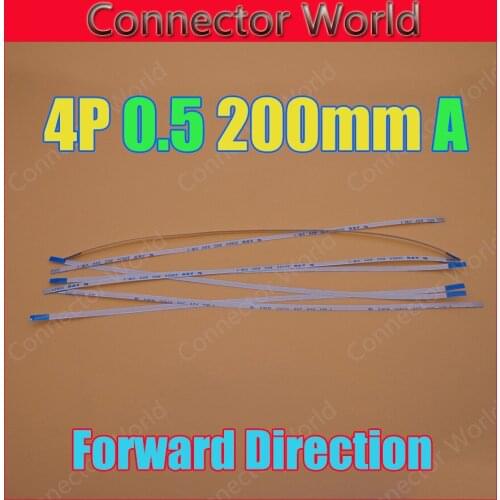 10PCS New FFC FPC 4p flat flexible cable 0.5mm pitch 4 pin Forward Length 200mm Width 3mm Ribbon 4pin Flex Cable Free Shipping