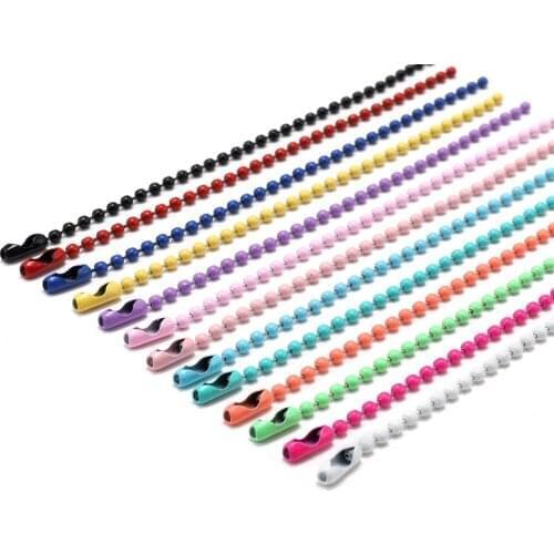 20pcs Ball Bead Chains Fits Key Chain 2.4mm Dolls Label Hand Tag Connector Links Chain DIY Jewelry Making Supplies Findings