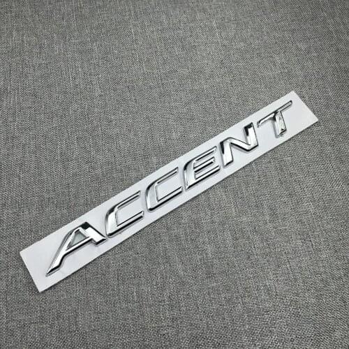 3D Accent Letters Logo Car Rear For Hyundai ACCENT ABS Chrome Rear Car Trunk Emblem Letter Sticker Auto Custom Tail Badge Decal