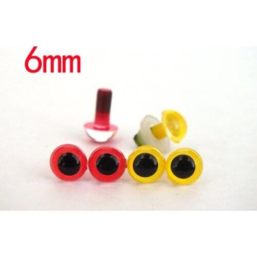 40pcs/lot red and yellow Color crystal eyes with washer--6mm