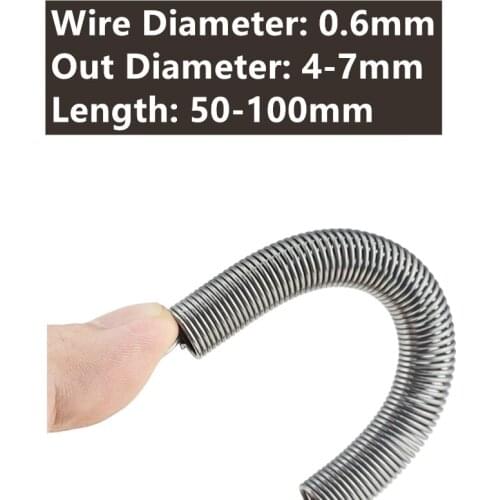 5PCS 0.6mm 4 5 6 7mm 50-100mm Spring Steel Dual Hook Tension Spring Hardware Accessories Tension Spring