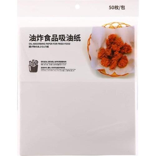 50PCS Oil Absorbent Paper Fat Absorbers Sheets for Fried Food Food Oil Absorbing Paper Baking Tools Fast Food Bread Oil-Paper