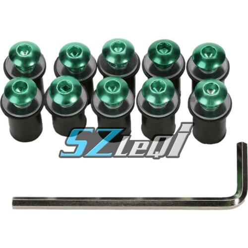 20pcs Aluminum Motorcycle CNC Windscreen Windshield Screws Bolts Nuts Fastener Kit Motorbike Mounting Screw Bolt Nut M5 x 15mm